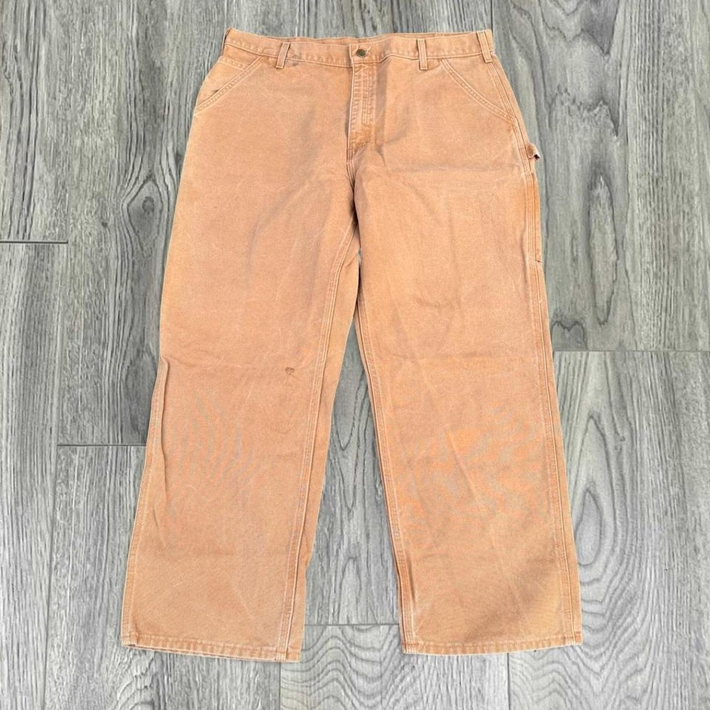 Vintage Y2K Carhartt B11 BRN Duck Canvas Carpenter Work Pants Brown 40x30 USA